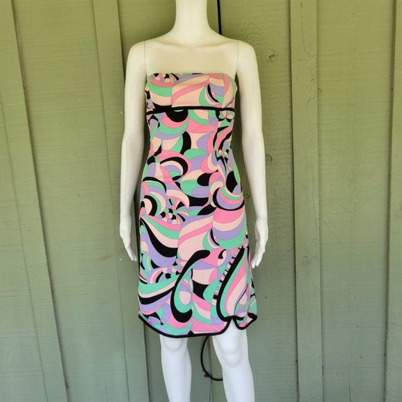 Tibi Dresses & Skirts - TIBI Colorful Print Strapless Dress 4 Runs small 0/2